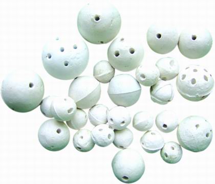 Perforated ceramic balls